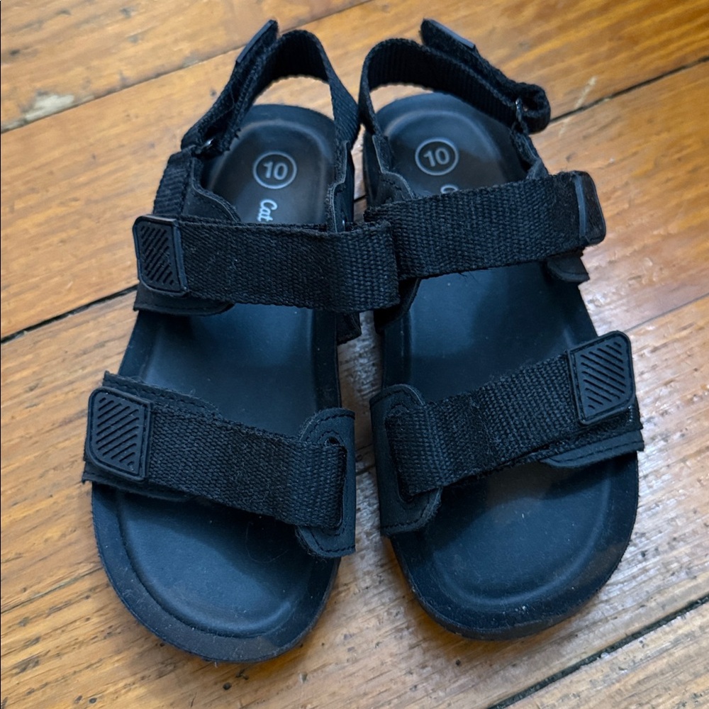 Cat & Jack Black Sandals with Adjustable Straps
